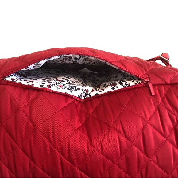 Vera Bradley Performance Twill Weekender Travel Carry-On Bag Duffle Red luggage - Picture 6 of 11